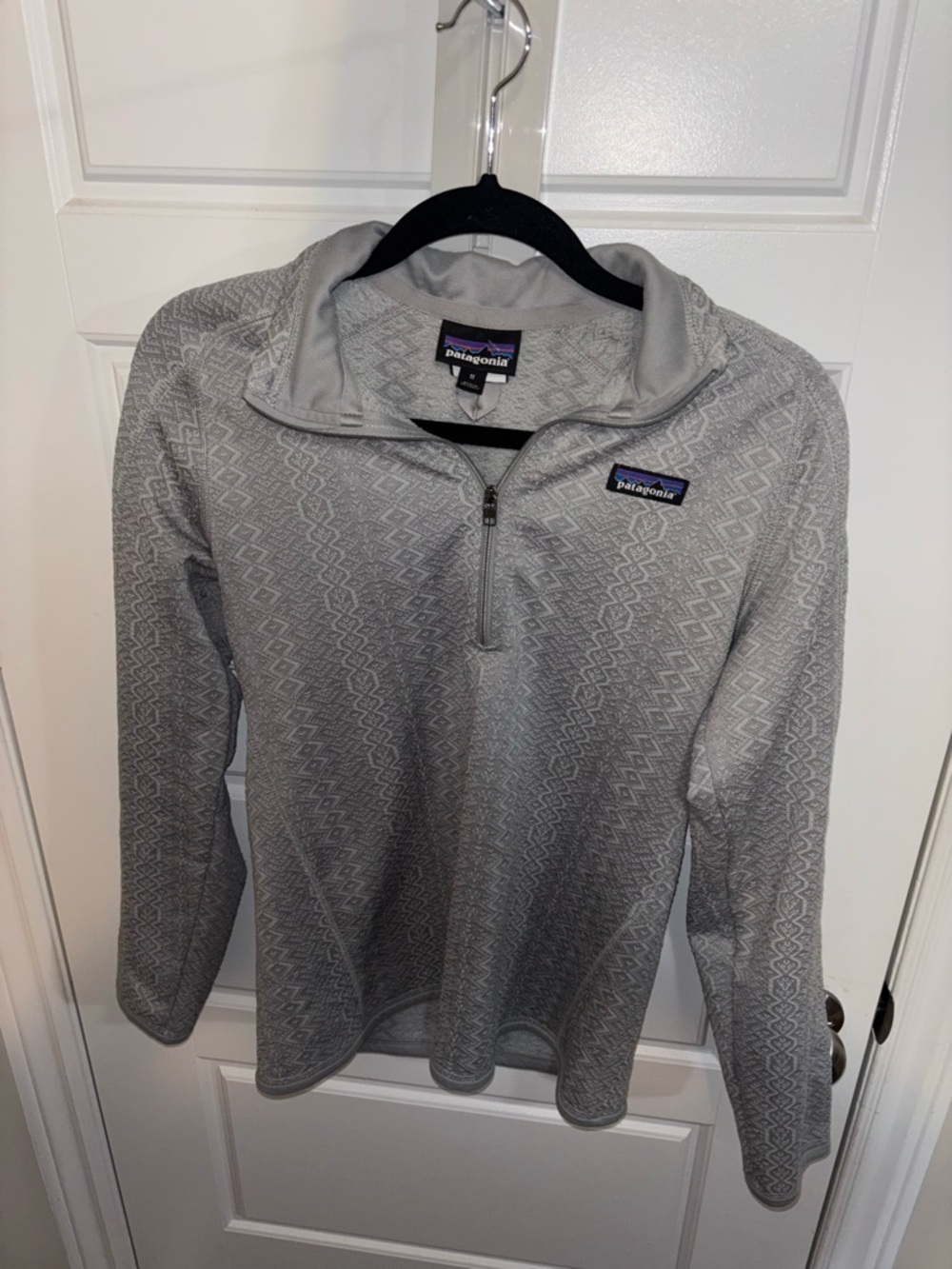 Patagonia Men's Light Gray Zip-Up Fleece Pullover